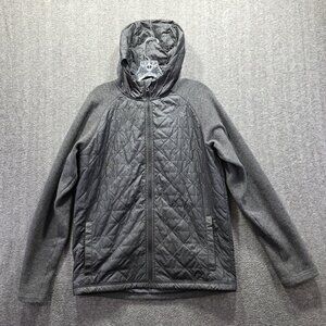 The North Face Jacket Boys XL Gray Quilted Hooded Fleece Lined Insulated Zip